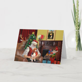 Cartes Pour Fêtes Annuelles Beagle de Père Noël