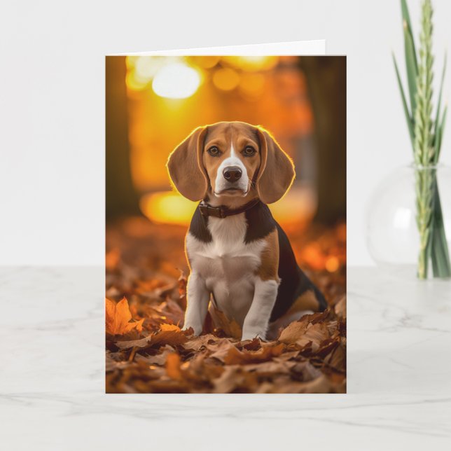 Cartes Pour Fêtes Annuelles Beagle Pup Thanksgiving (Devant)
