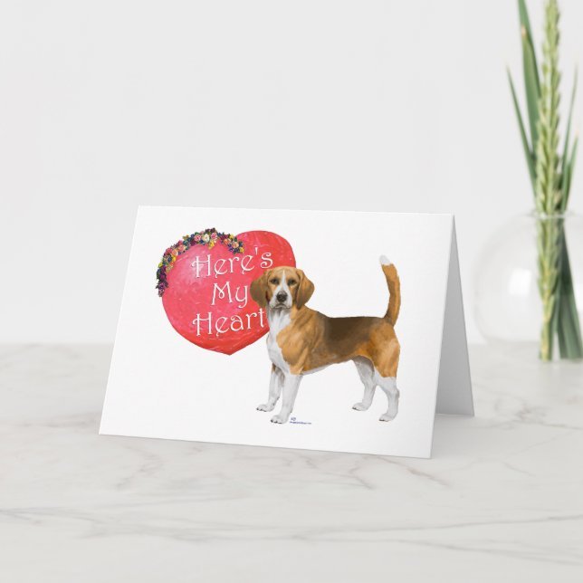 Cartes Pour Fêtes Annuelles Beagle Valentine (Devant)