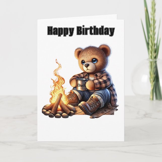 Cartes Pour Fêtes Annuelles bear greeting card for Father's Day or Birthday (Devant)