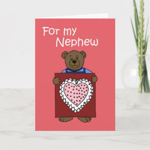 Cartes Pour Fêtes Annuelles Bear holding a Valentine for Nephew