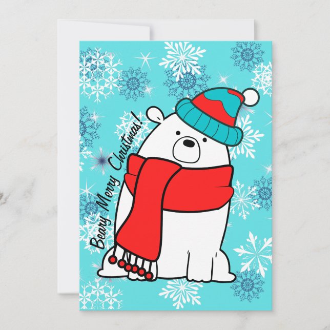 Cartes Pour Fêtes Annuelles Beary Joyeux Noël (Devant)