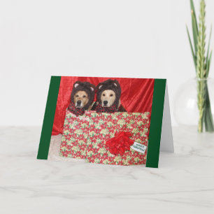 Cartes Pour Fêtes Annuelles Beary Joyeux Noël d'or