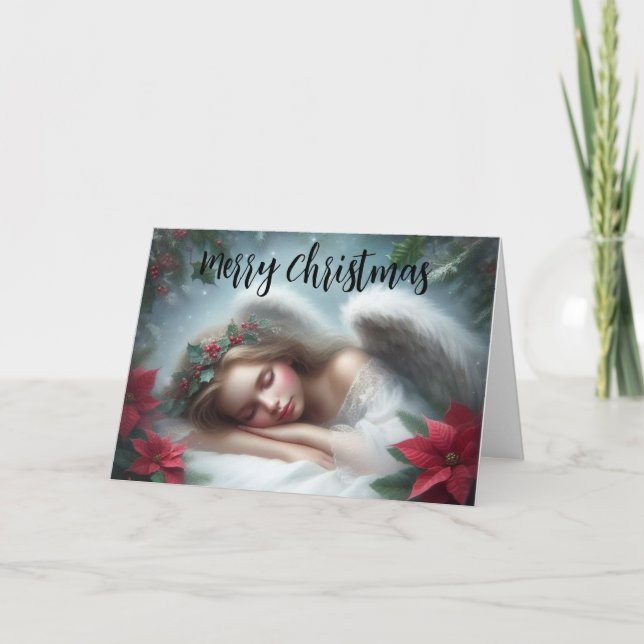 Cartes Pour Fêtes Annuelles Beau ange couchant (Devant)