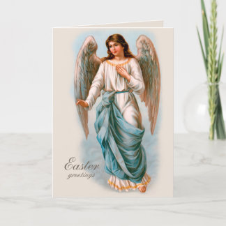 Cartes Pour Fêtes Annuelles Beau ange vintage Bénédiction de Pâques