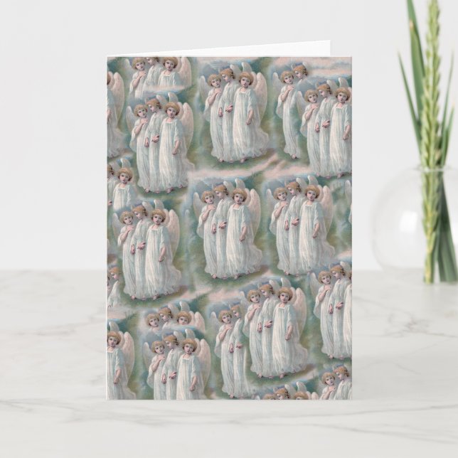 Cartes Pour Fêtes Annuelles Beau Angels Chrétiens Angéliques Vintages (Devant)