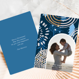 Cartes Pour Fêtes Annuelles Beau Bleu Joyeux Noël Photo avec message
