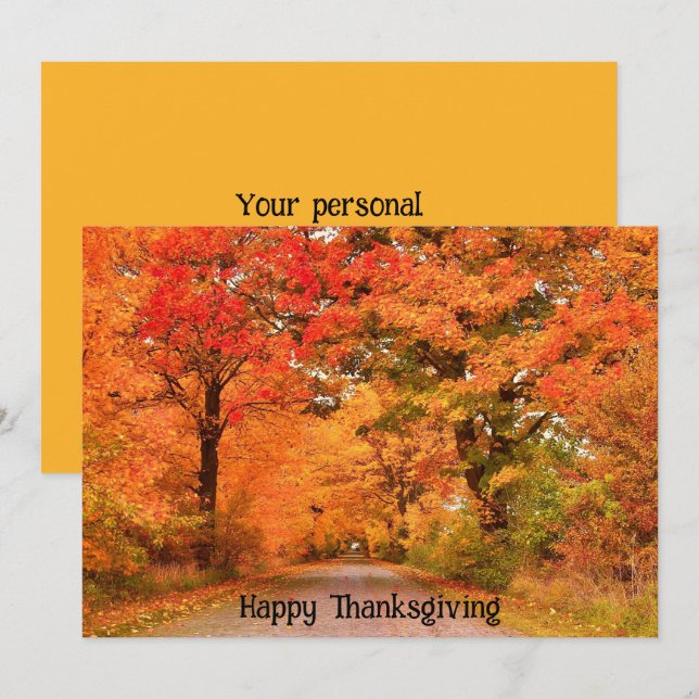 Cartes Pour Fêtes Annuelles Beau Bon thanksgiving d'automne Salutations (Devant / Derrière)