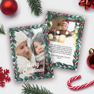 Cartes Pour Fêtes Annuelles Beau cadre verdoyant Joyeux Noël 2 Photo