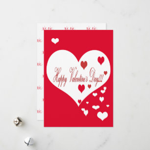 Cartes Pour Fêtes Annuelles Beau Coeurs rouges et blancs XOXO