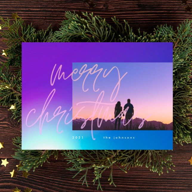 Cartes Pour Fêtes Annuelles Beau Élégant Dégradé de Noël (Créateur téléchargé)
