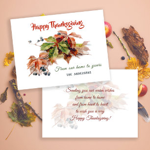 Cartes Pour Fêtes Annuelles Beau feuillage d'automne Thanksgiving