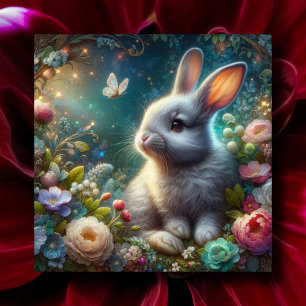 Cartes Pour Fêtes Annuelles Beau Imaginaire Art Whimsical Rabbit Pâques