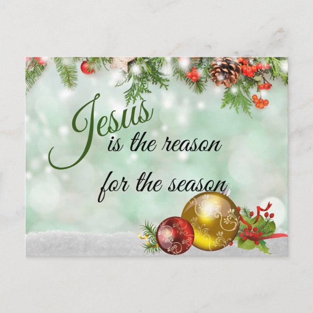 Cartes Pour Fêtes Annuelles Beau Jésus Est La Raison De La Saison (Devant)
