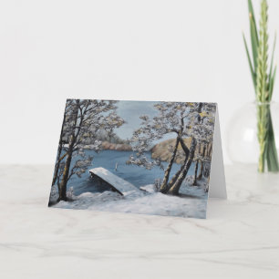 Cartes Pour Fêtes Annuelles Beau paysage neigeux, scène hivernale
