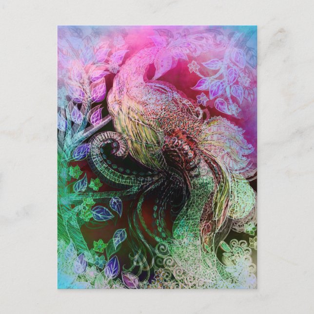 Cartes Pour Fêtes Annuelles Beau Peacock (Devant)