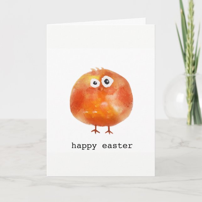 Cartes Pour Fêtes Annuelles Beau poulet aquarelle Pâques (Devant)