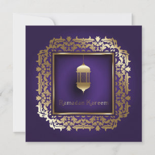 Cartes Pour Fêtes Annuelles Beau Ramadan Moubarak violet et doré