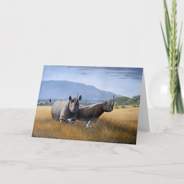 Cartes Pour Fêtes Annuelles Beau Rhino (Devant)