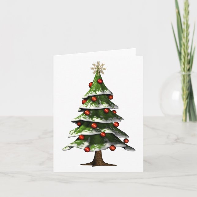 Cartes Pour Fêtes Annuelles Beau sapin de Noël (Devant)