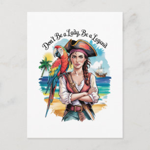 Cartes Pour Fêtes Annuelles Beauté du boucaner pirate féminin sur le pont