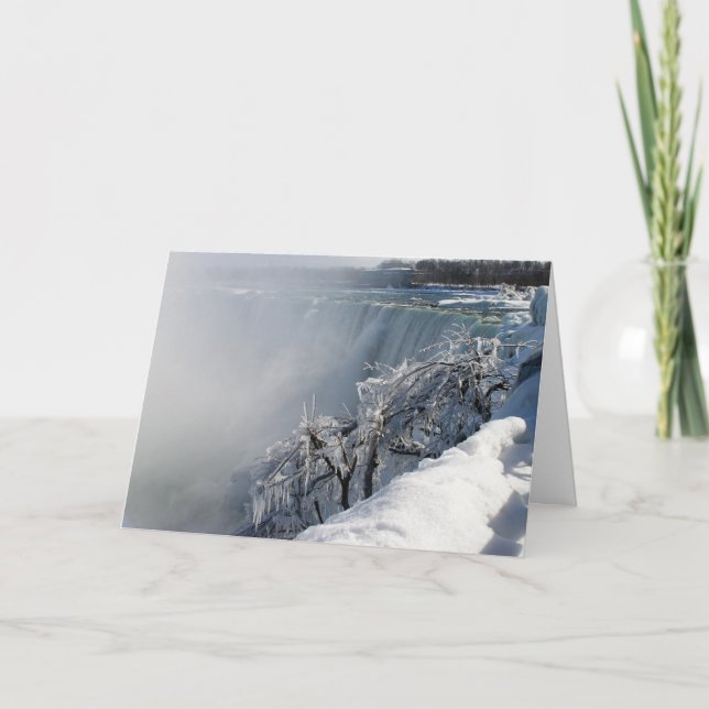 Cartes Pour Fêtes Annuelles Beauté hivernale : Niagara Falls avec verset de No (Devant)