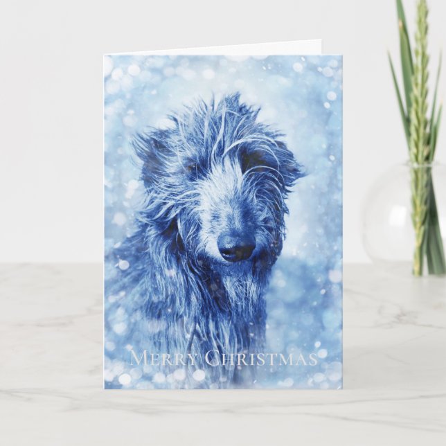Cartes Pour Fêtes Annuelles Beautiful Wolfhound Deerhound Christmas (Devant)