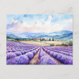 Cartes Pour Fêtes Annuelles Beaux champs de lavande art