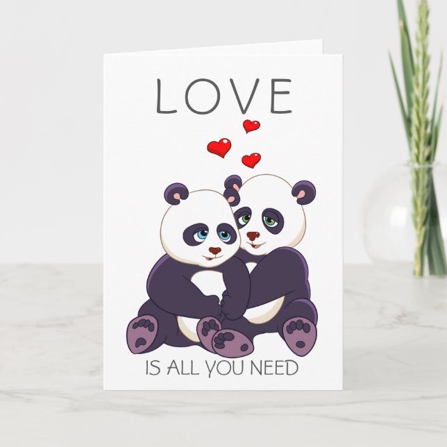 Cartes Pour Fêtes Annuelles Beaux pandas (Devant)