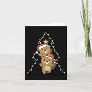 Cartes Pour Fêtes Annuelles Beaver Arbre de Noël Animaux de Noël Castors