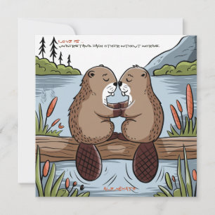 Cartes Pour Fêtes Annuelles Beaver Valentine