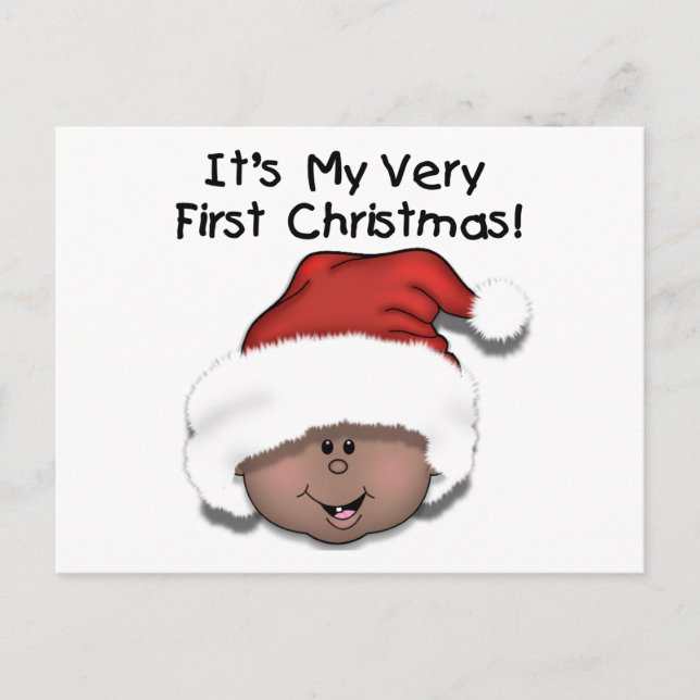 Cartes Pour Fêtes Annuelles Bébé afro-américain 1er Noël (Devant)