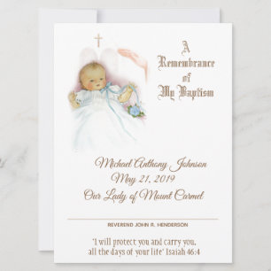 Cartes Pour Fêtes Annuelles Bébé Baptême Baptême Certificat de baptême