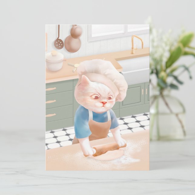 Cartes Pour Fêtes Annuelles Bébé Bébé - Cosy Morning Kneading (Debout devant)