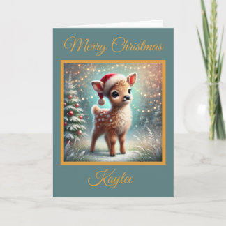 Cartes Pour Fêtes Annuelles Bébé Cerf Premier Noël Festif