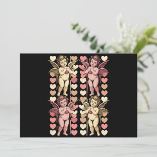 Cartes Pour Fêtes Annuelles Bébé Cupidon Coquette arc Rétro Saint-Valentin