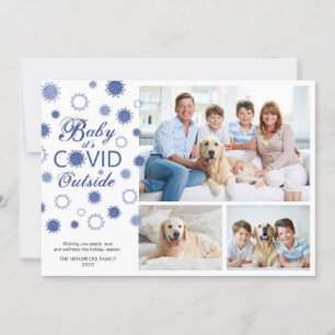 Cartes Pour Fêtes Annuelles BÉBÉ Drôle C'EST COVID DEHORS 3 Photos