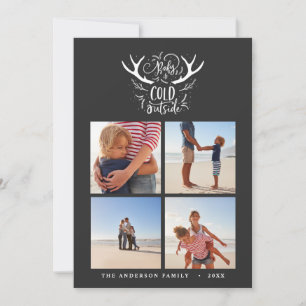 Cartes Pour Fêtes Annuelles Bébé il fait froid à l'extérieur du cerf Noël