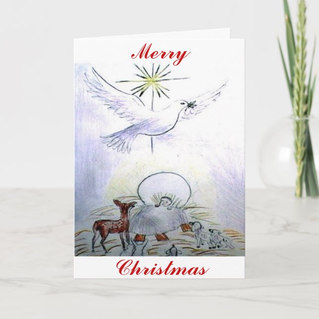 Cartes Pour Fêtes Annuelles Bébé Jésus de colombe (Devant)