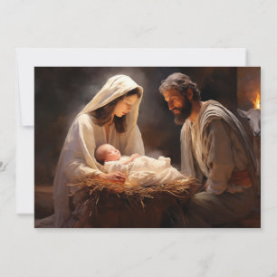 Cartes Pour Fêtes Annuelles Bébé Jésus Marie Joseph Nativité Joyeux Noël