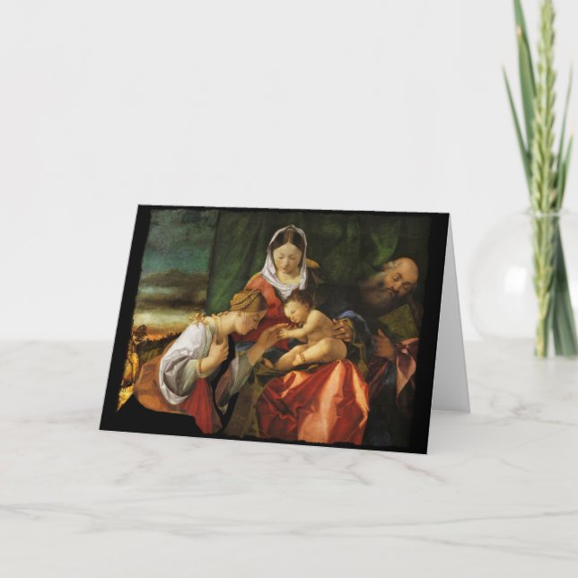 Cartes Pour Fêtes Annuelles Bébé Jésus Sainte Catherine et Marie (Devant)