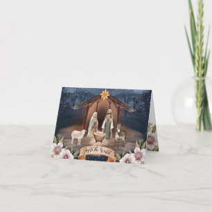 Cartes Pour Fêtes Annuelles Bébé Jésus scène de la Nativité Noël chrétien