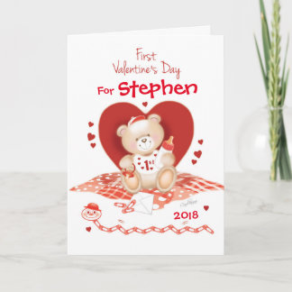 Cartes Pour Fêtes Annuelles Bébé mignon garçon Teddy le 1er