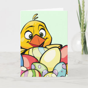 Cartes Pour Fêtes Annuelles Bébé mignon poussin et oeufs de Pâques