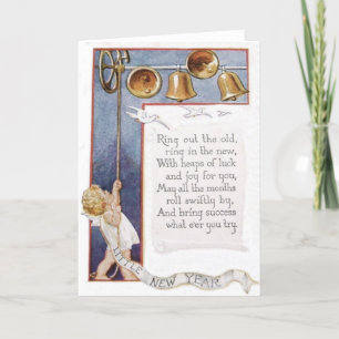 Cartes Pour Fêtes Annuelles Bébé Nouvel An Sonnerie Cloches Dove