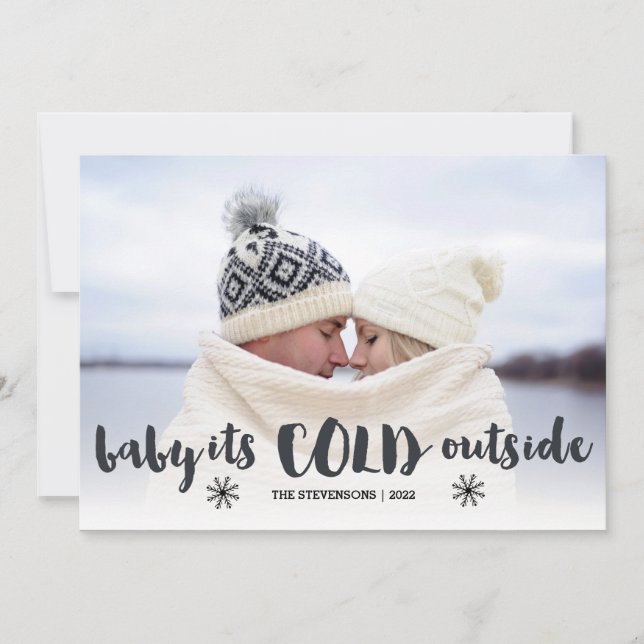 Cartes Pour Fêtes Annuelles Bébé Son Froid Dehors (Devant)