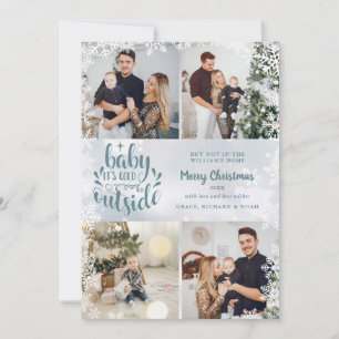 Cartes Pour Fêtes Annuelles Bébé son froid dehors 4 Photo Neige Noël