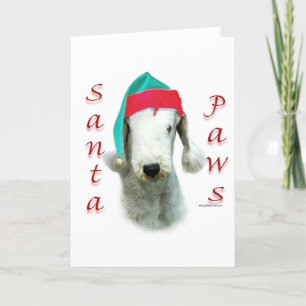 Cartes Pour Fêtes Annuelles Bedlington Terrier Père Noël Paws