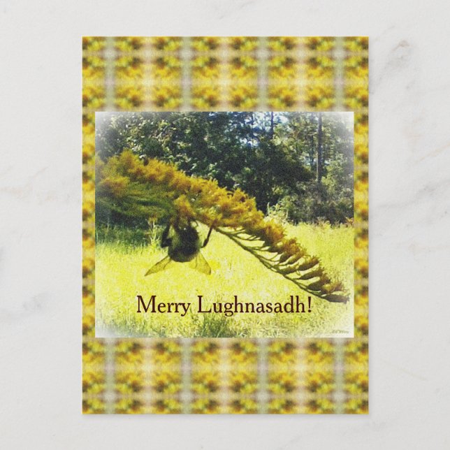 Cartes Pour Fêtes Annuelles Bee & Goldenrod Lughnasadh Lammas Harvest (Devant)