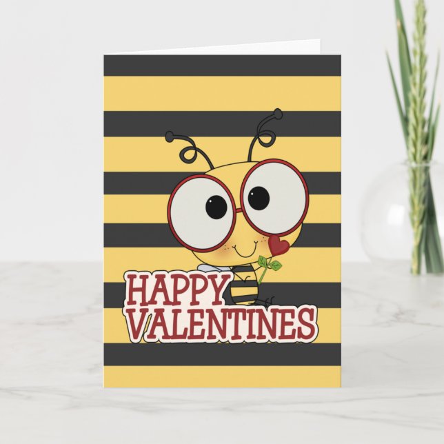 Cartes Pour Fêtes Annuelles Bee My Valentine (Devant)
